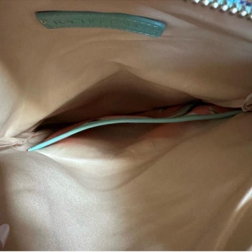 Rachel Pally Teal Pink Tropical Floral Leaf Pattern Reversible Fold Over Clutch - Picture 5 of 8